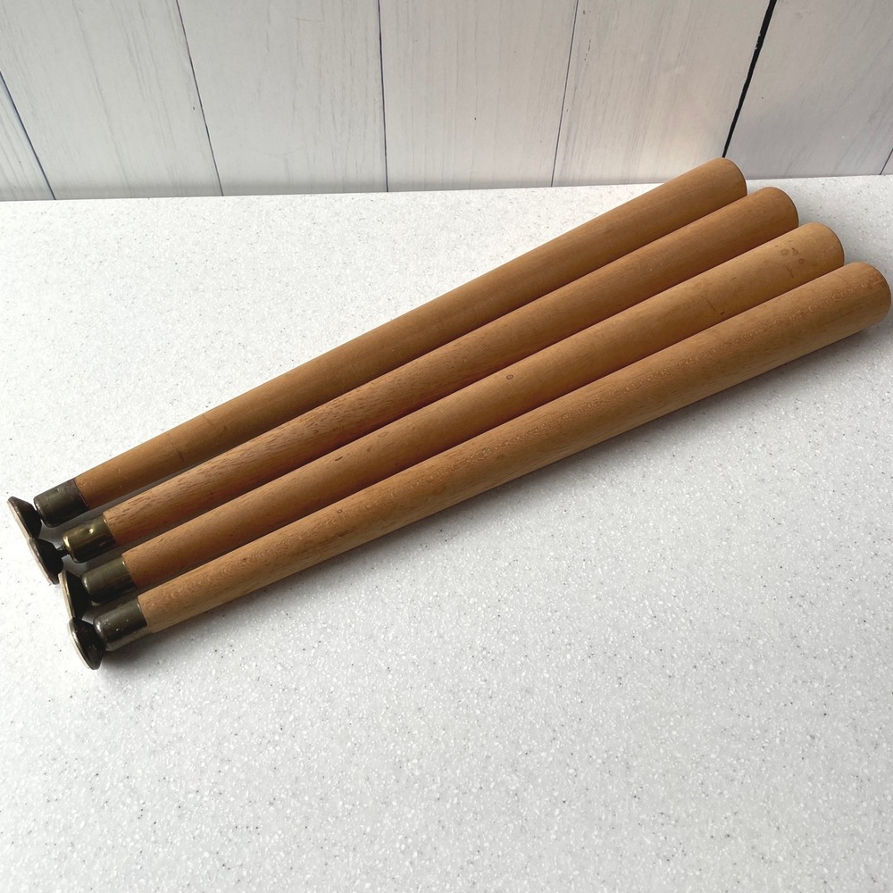 Vintage Mid Century Modern 21" Tapered Wood Furniture Legs + EMCO Brackets MCM